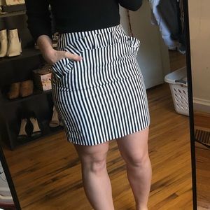 Pinstripe pencil skirt with pockets